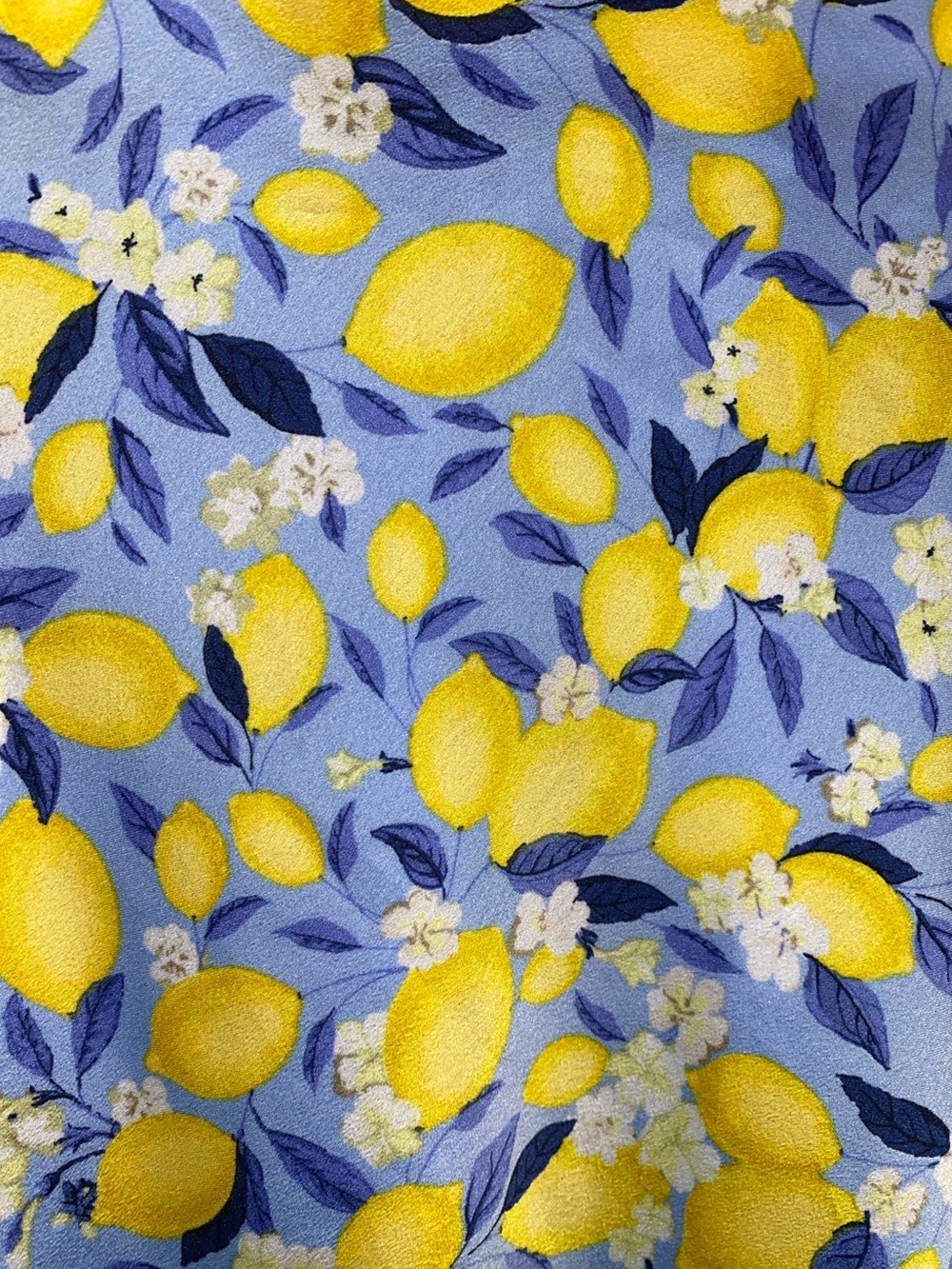 NWT Ann Taylor Blue/Yellow Lemon Midi Skirt, Size Medium - Picture 4 of 7